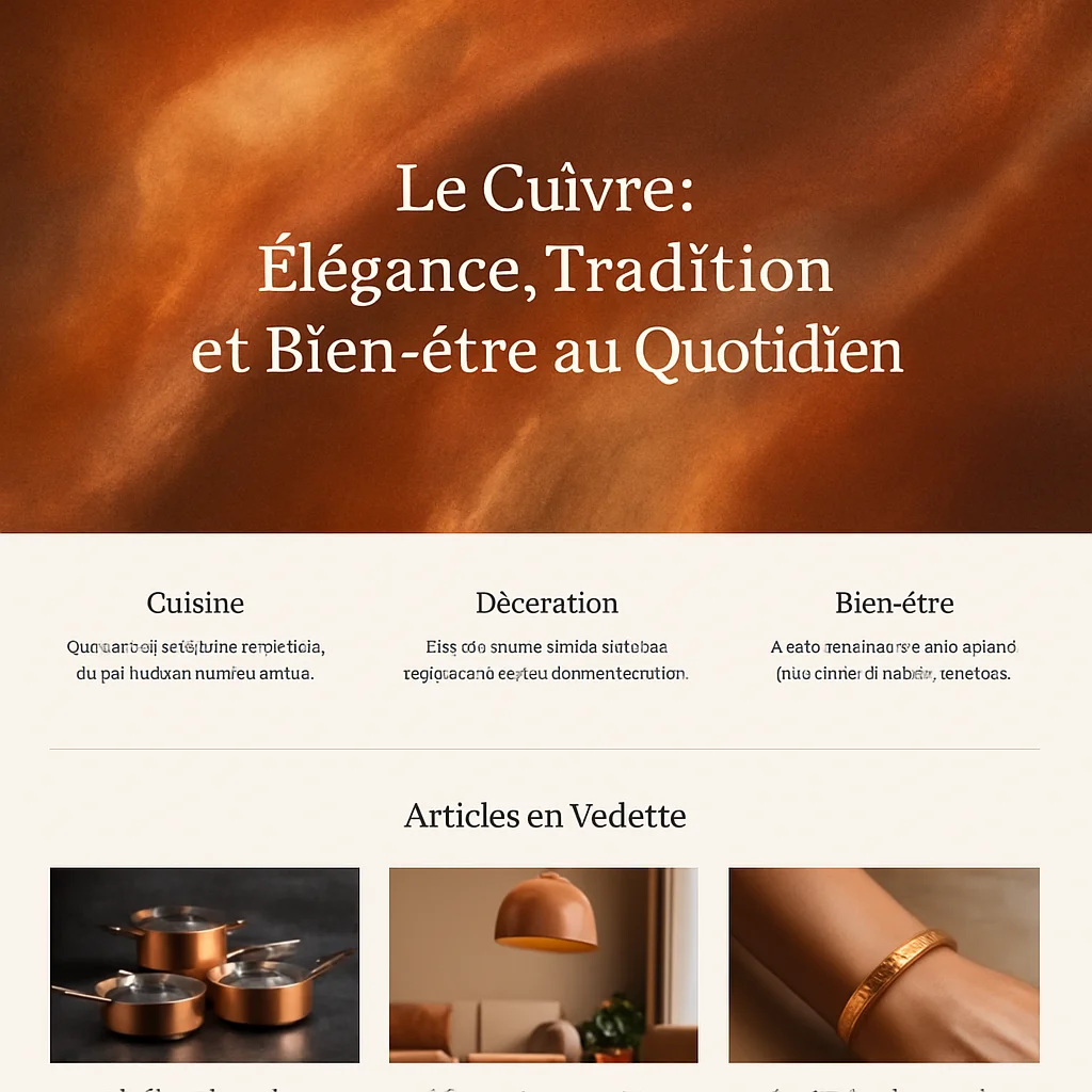 Décoration intérieure moderne avec accents en cuivre